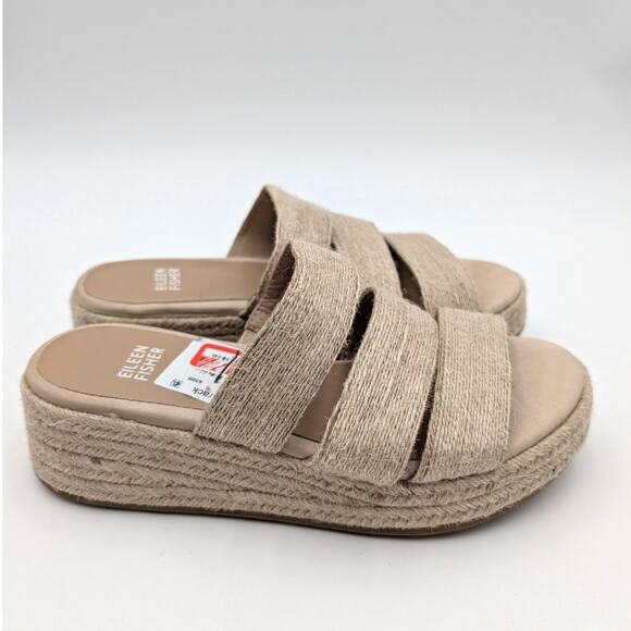 Eileen Fisher Mayla Jute Wedge Espadrille Sandal Women's Natural Size US6.5 EU37 - Picture 4 of 11
